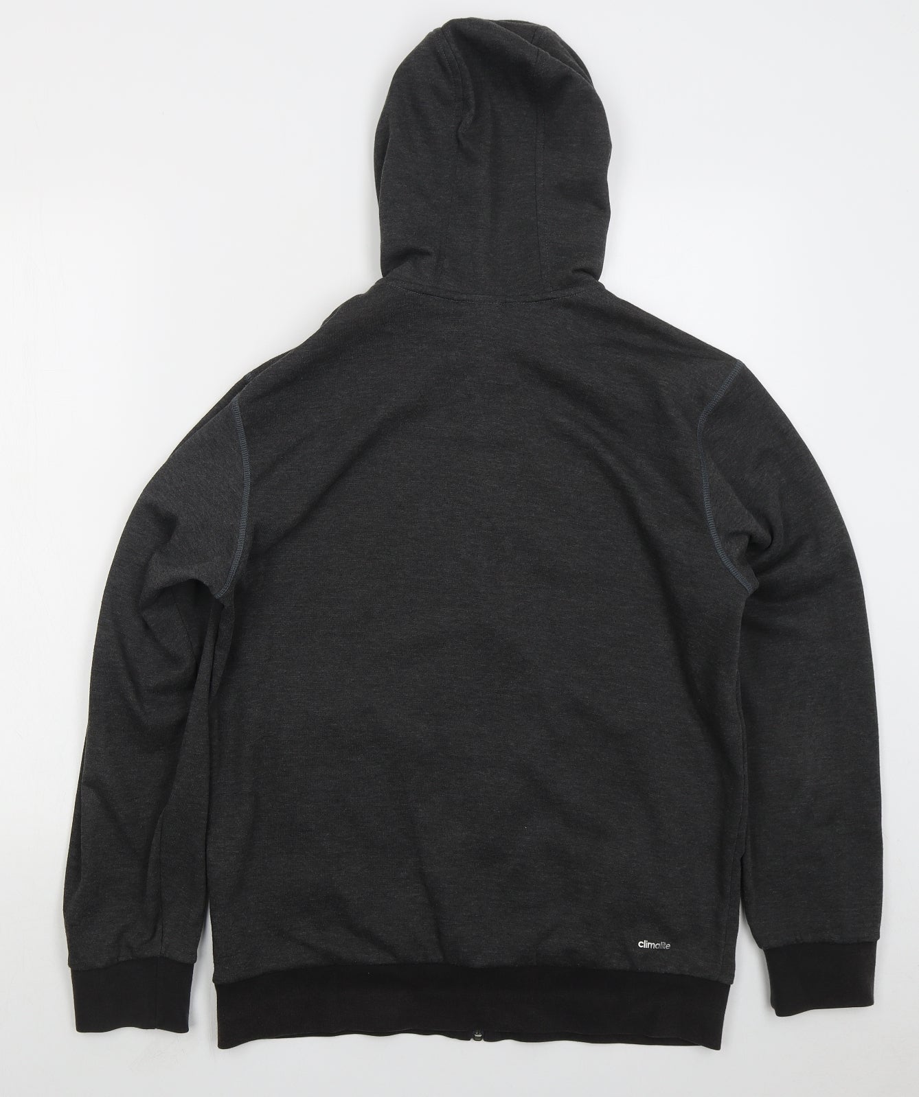 adidas Mens Grey Cotton Full Zip Hoodie Size M