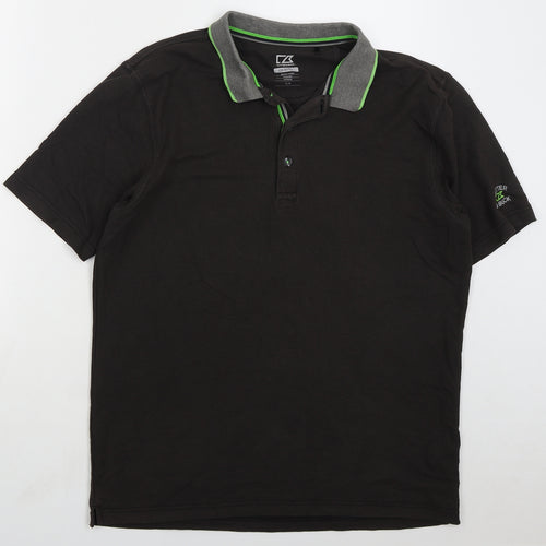 Cutter & Buck Mens Brown Cotton Polo Size L Collared Pullover