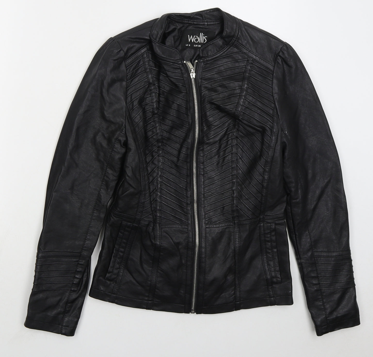 Wallis Womens Black Jacket Size 8 Zip