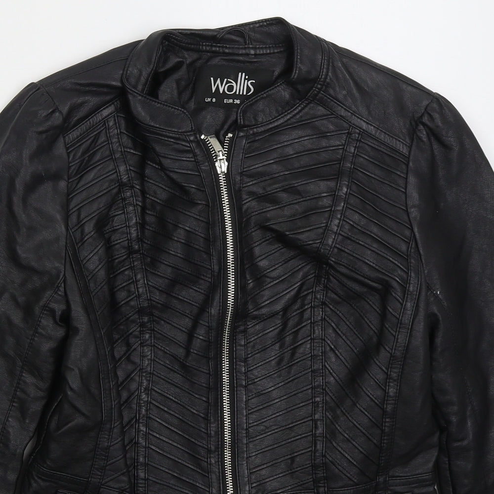 Wallis Womens Black Jacket Size 8 Zip