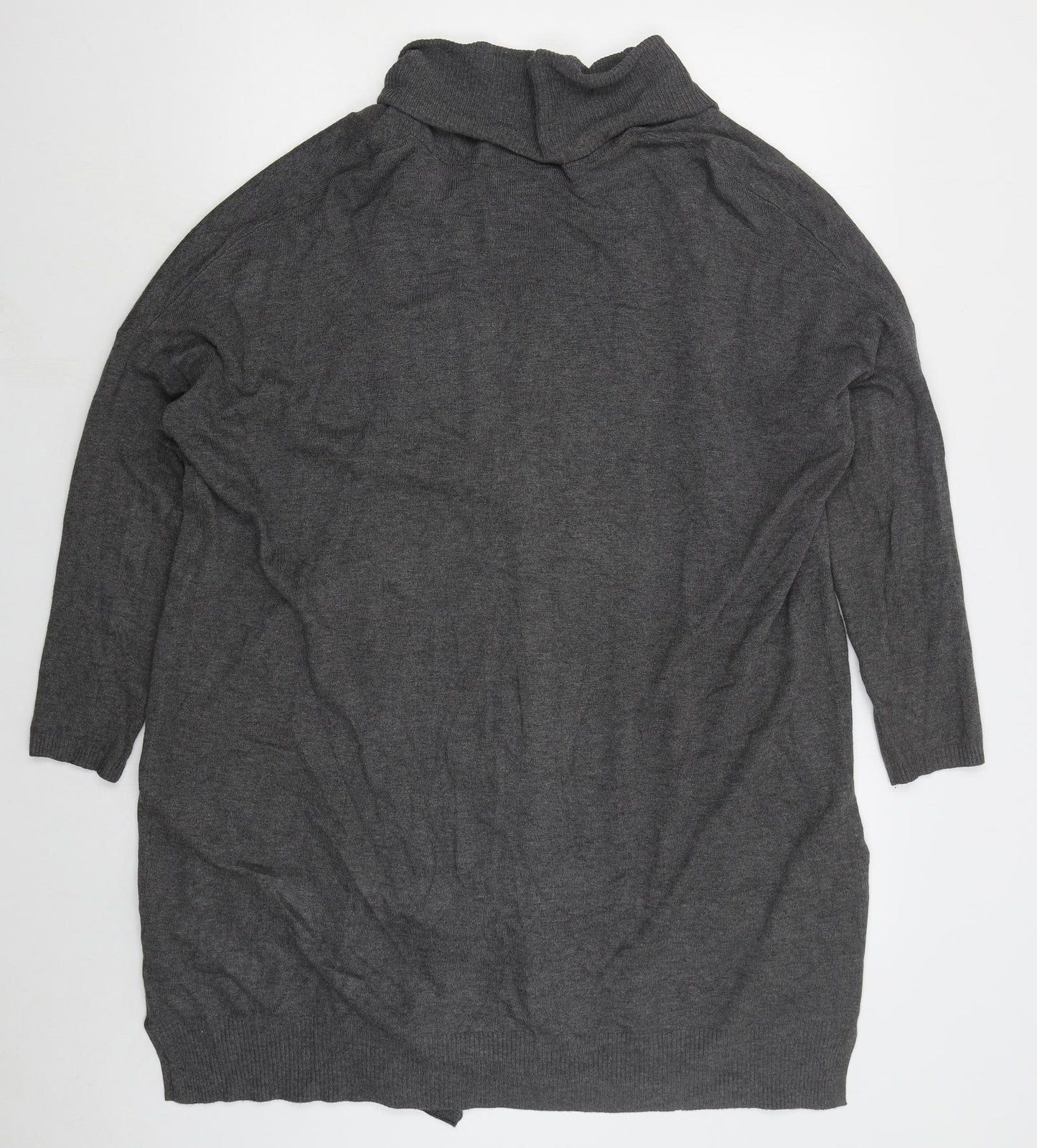Atmosphere Womens Grey V-Neck Viscose Cardigan Jumper Size 14