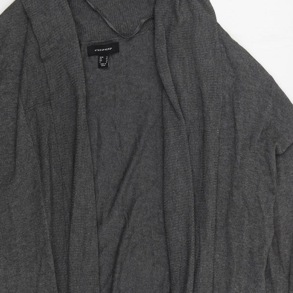 Atmosphere Womens Grey V-Neck Viscose Cardigan Jumper Size 14