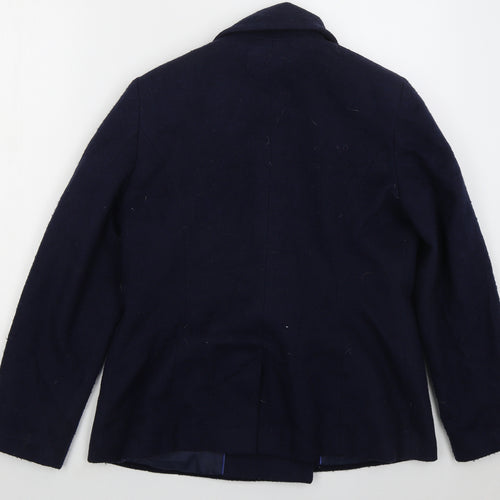 John Lewis Womens Blue Pea Coat Coat Size 12 Button