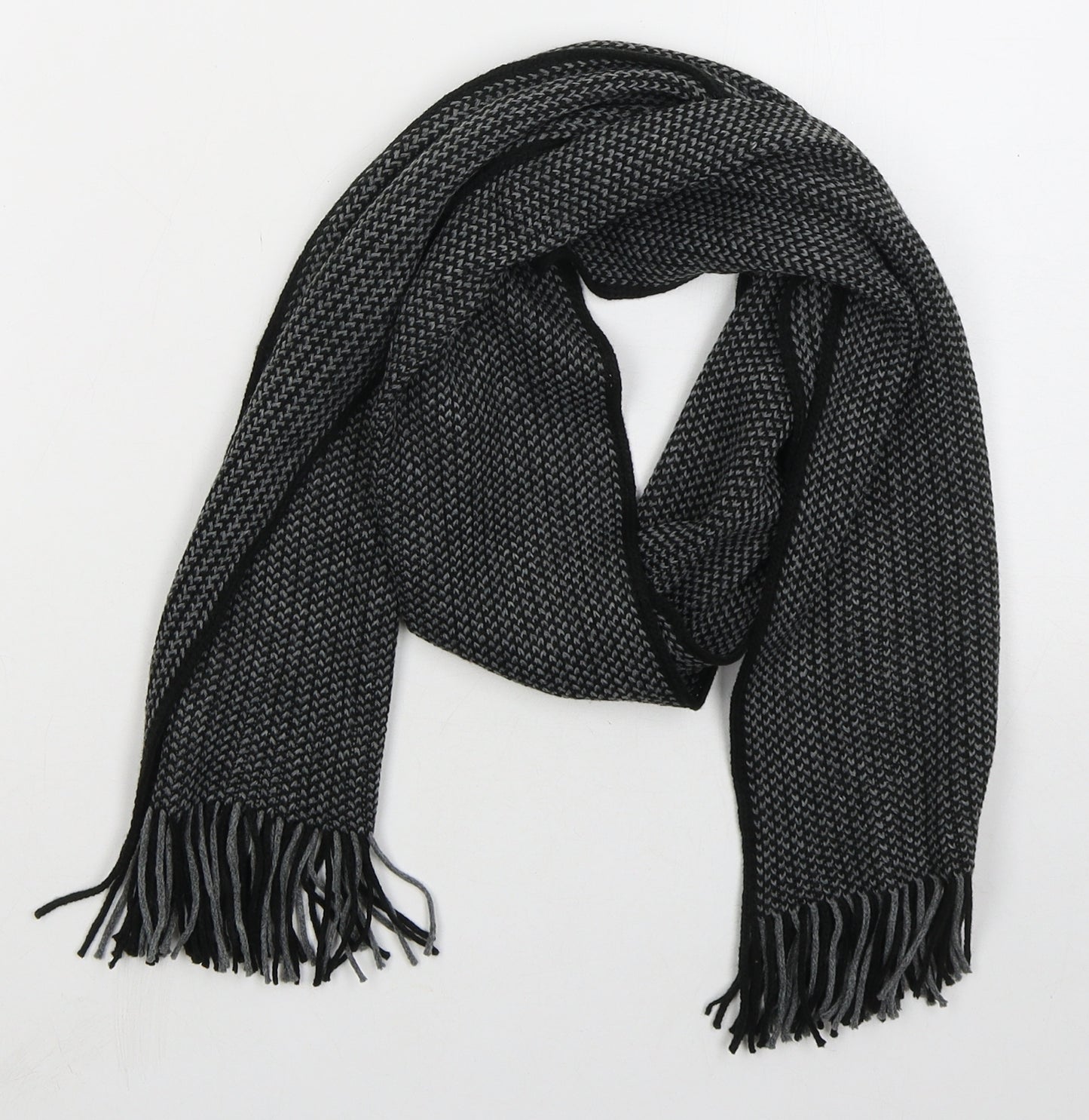 Esquire Mens Grey Acrylic Rectangle Scarf Scarf One Size