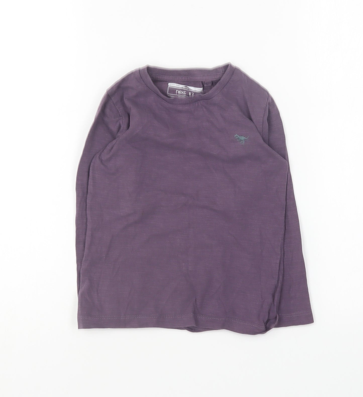 NEXT Boys Purple Cotton Basic T-Shirt Size 3-4 Years Round Neck