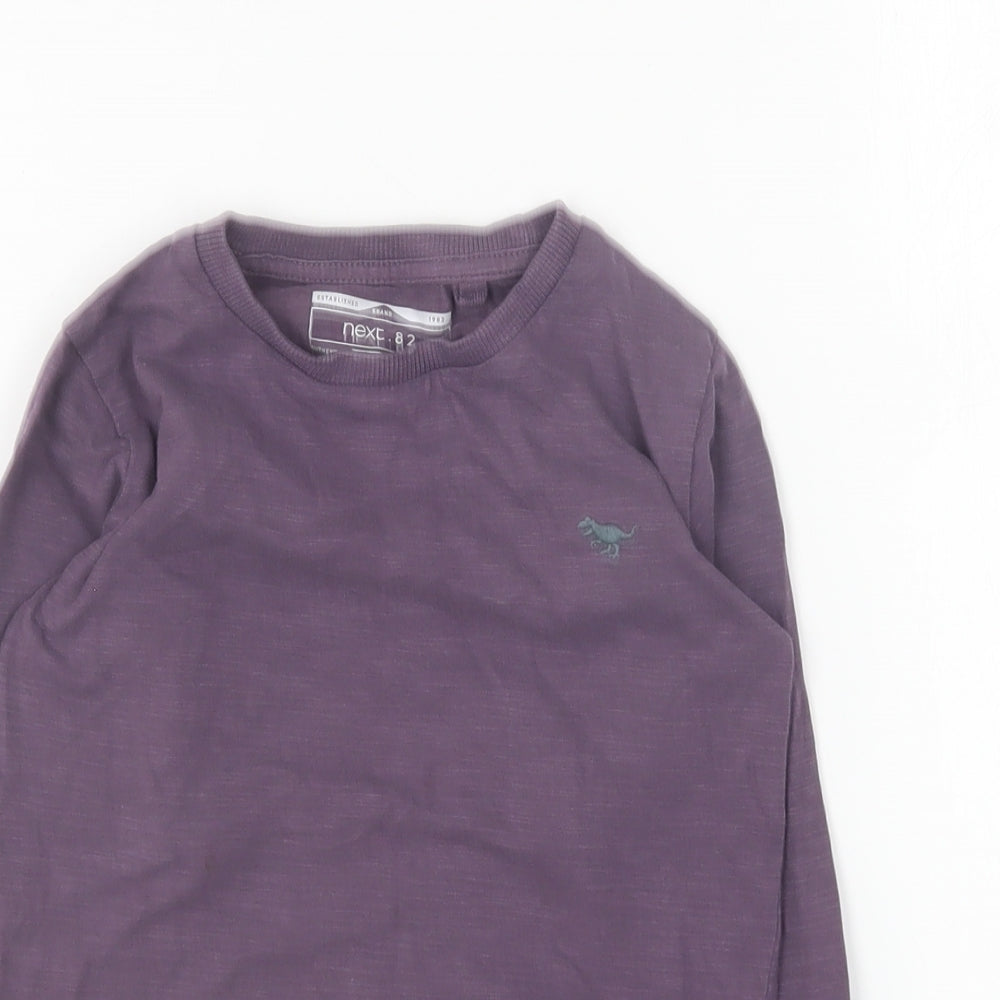 NEXT Boys Purple Cotton Basic T-Shirt Size 3-4 Years Round Neck