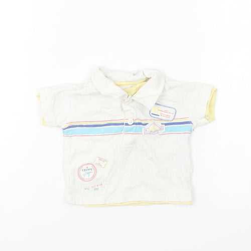 Dunnes Stores Baby White Cotton Basic Polo Size 0-3 Months Collared