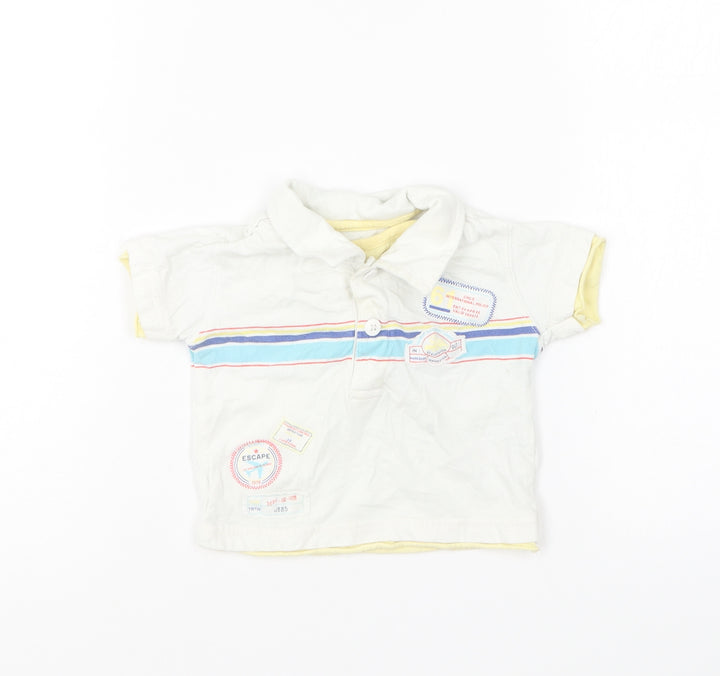 Dunnes Stores Baby White Cotton Basic Polo Size 0-3 Months Collared