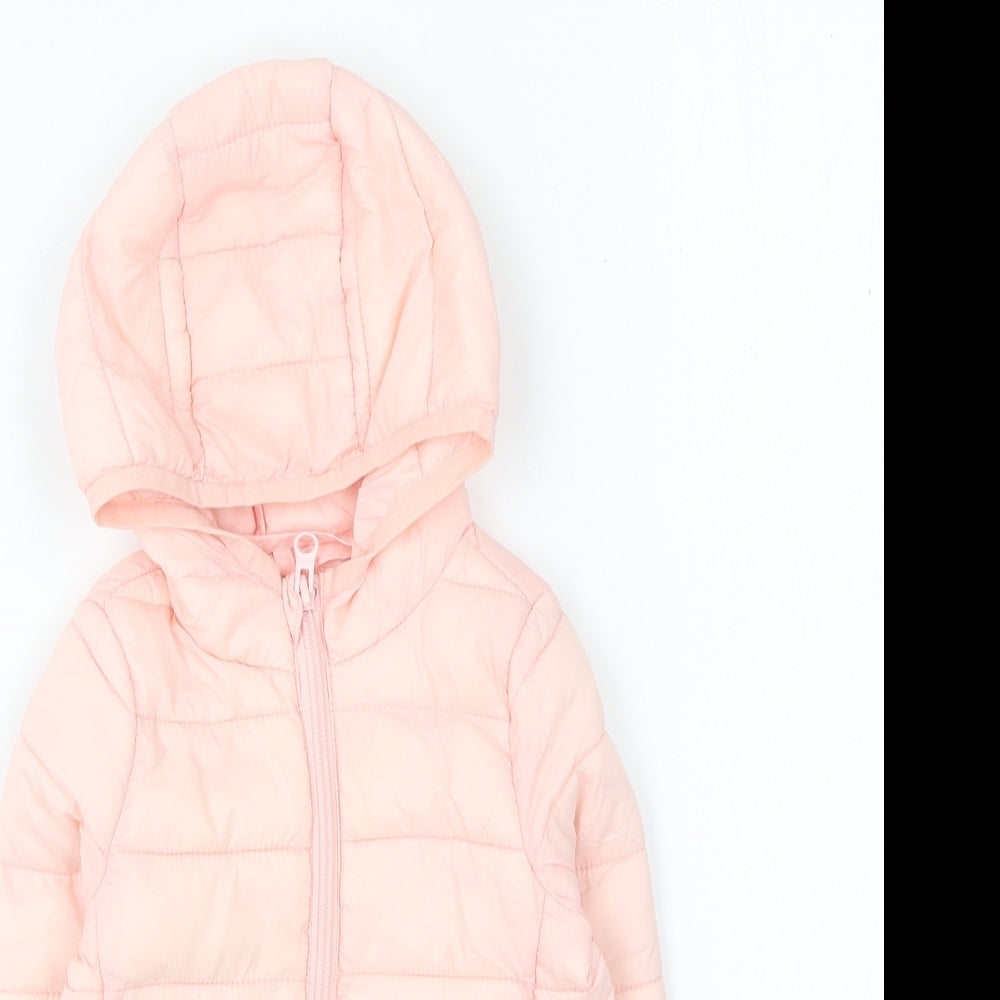 Dunnes Stores Girls Pink Puffer Jacket Coat Size 6-9 Months