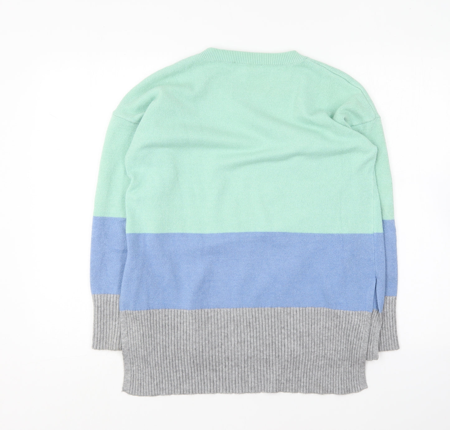 Oasis Womens Multicoloured Round Neck Viscose Pullover Jumper Size S