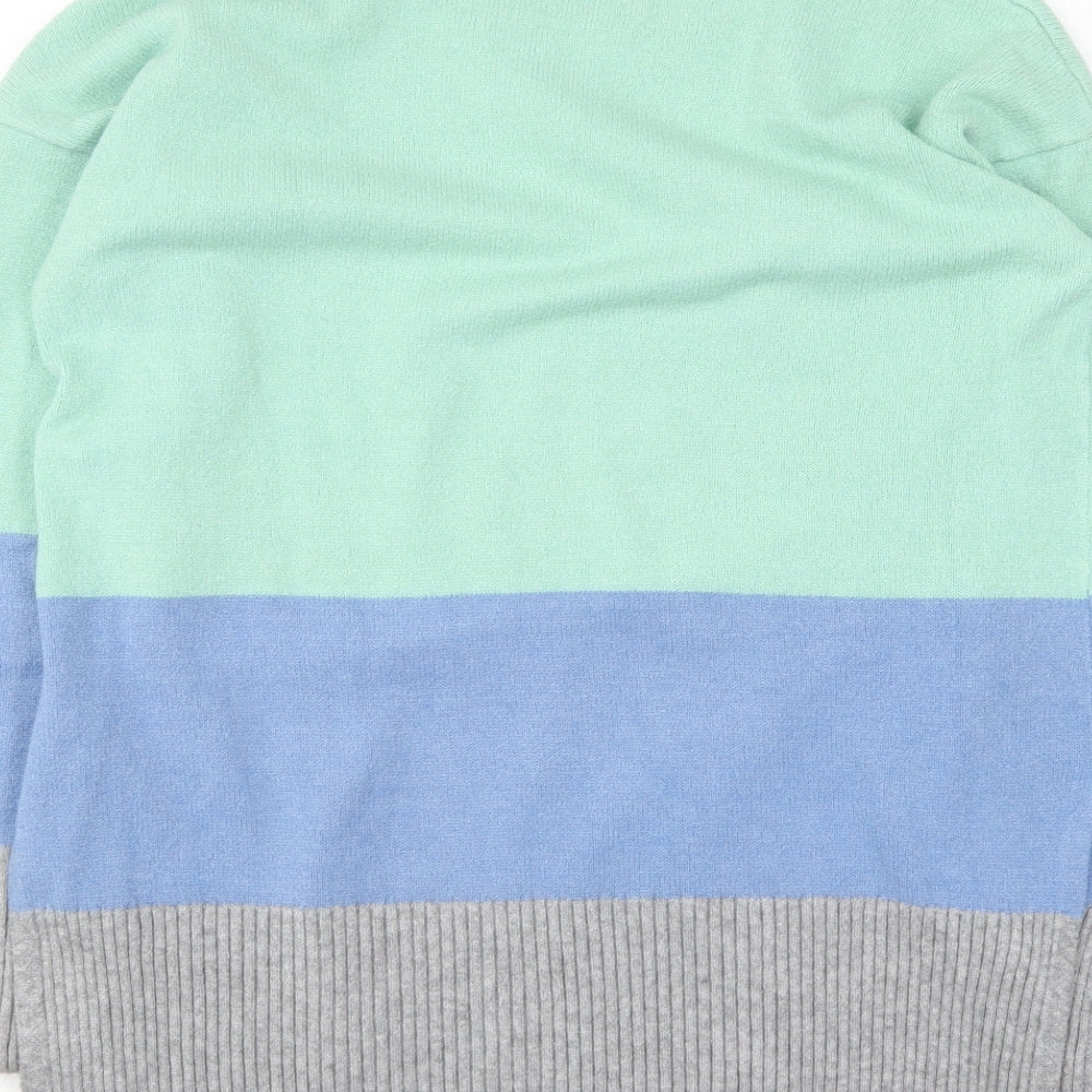 Oasis Womens Multicoloured Round Neck Viscose Pullover Jumper Size S