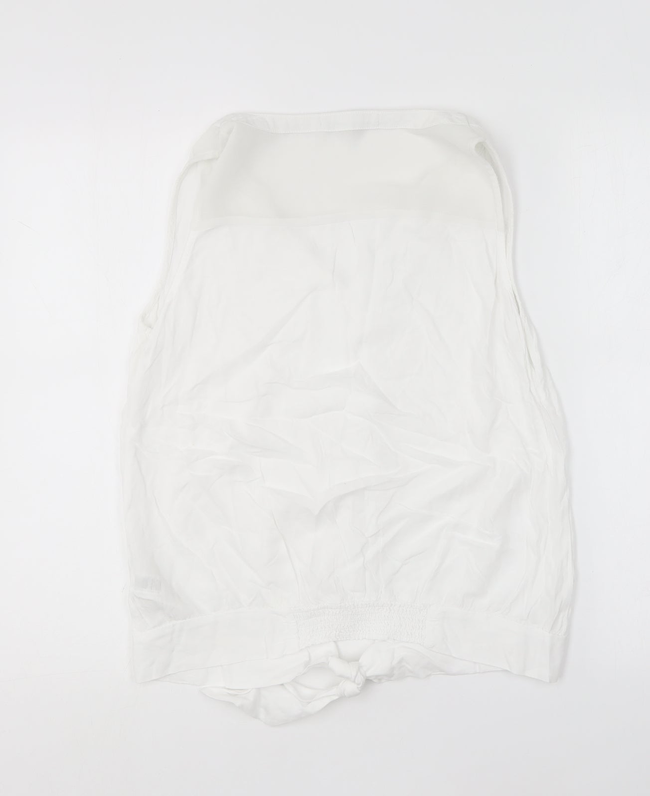 NEXT Womens White Viscose Basic Blouse Size 10 V-Neck