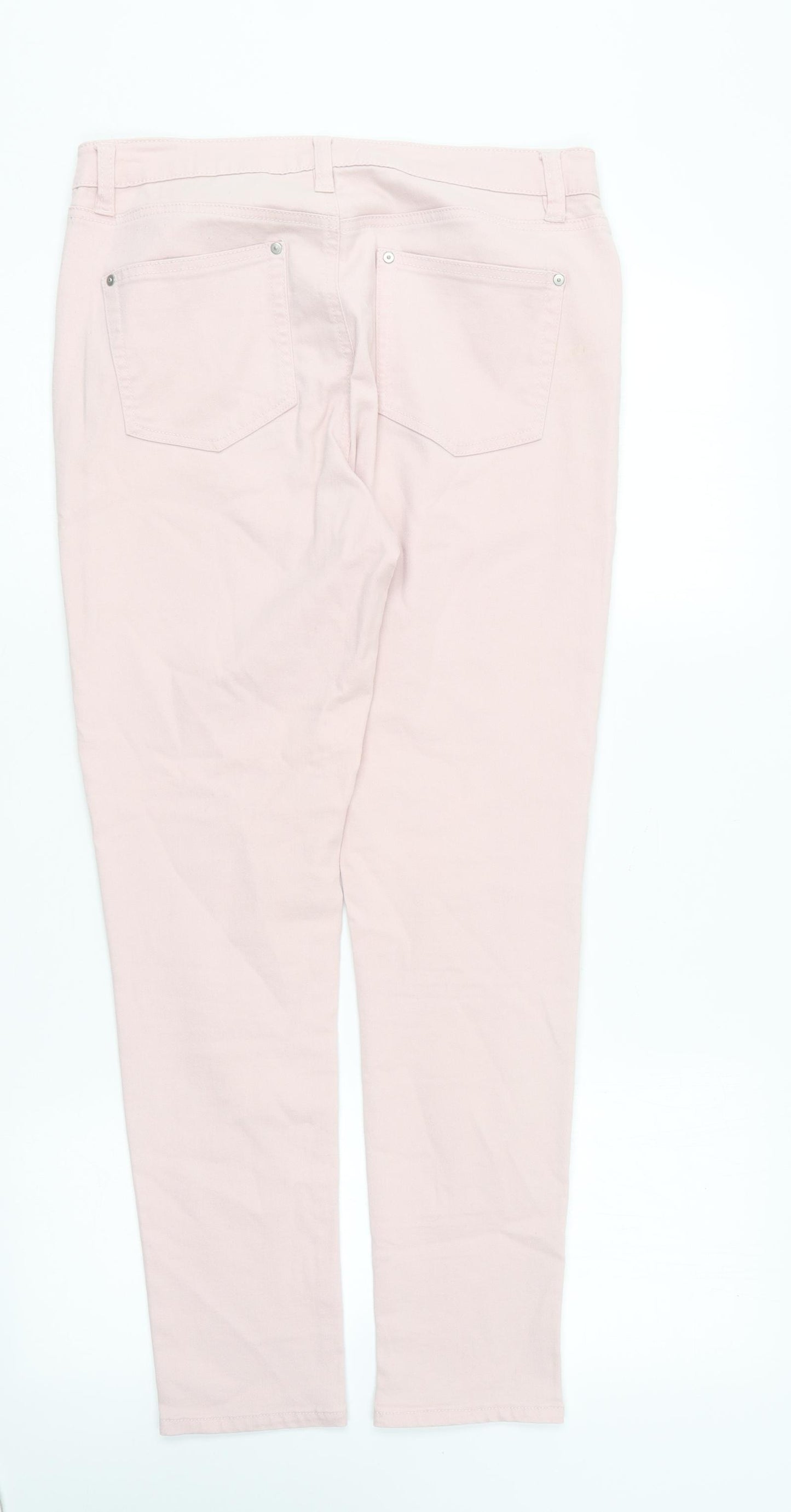 Warehouse Womens Pink Cotton Skinny Jeans Size 12 L27 in Regular