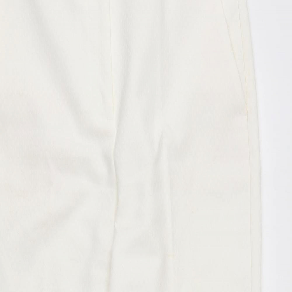 Marks and Spencer Womens Ivory Polyester Carrot Trousers Size 12 L26 in Regular