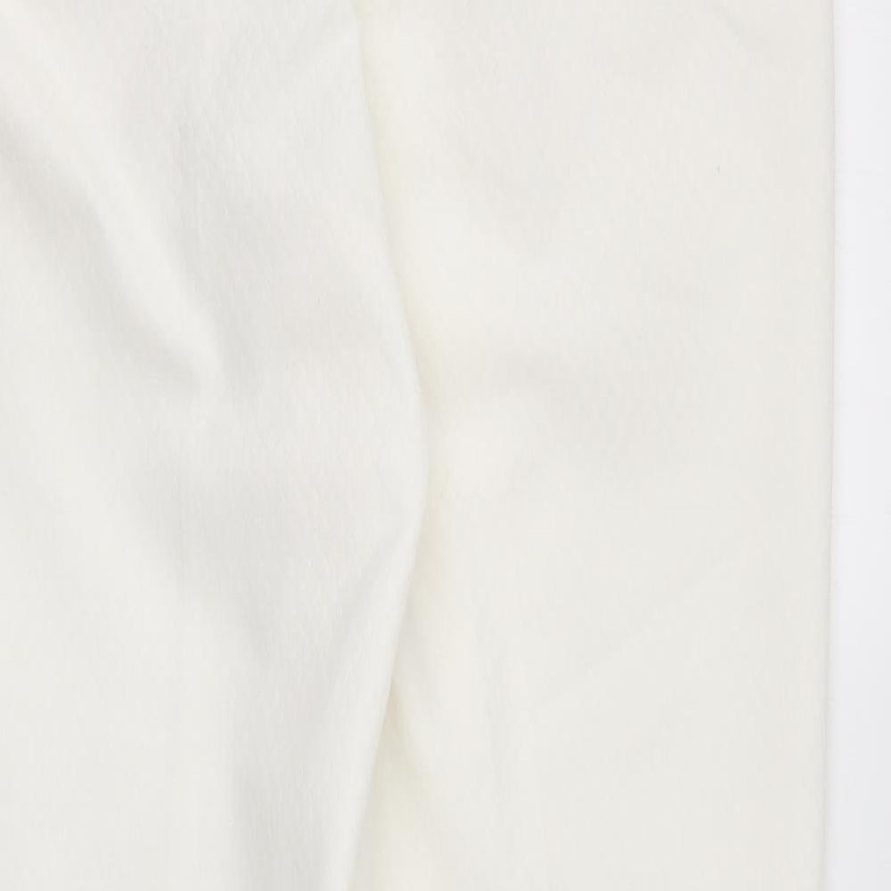 Marks and Spencer Womens Ivory Polyester Carrot Trousers Size 12 L26 in Regular