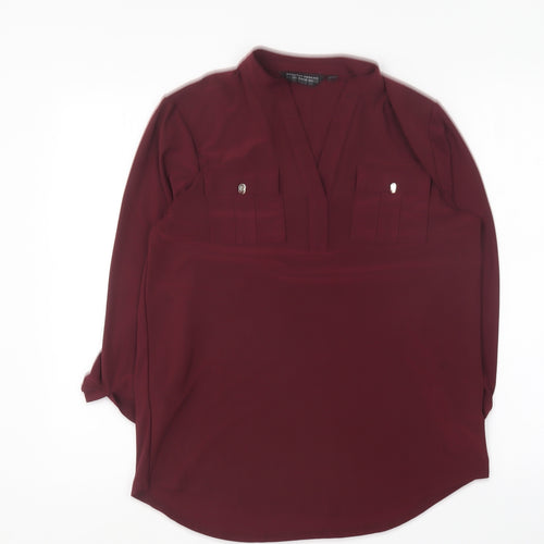 Dorothy Perkins Womens Purple Polyester Basic Blouse Size 8 Collared