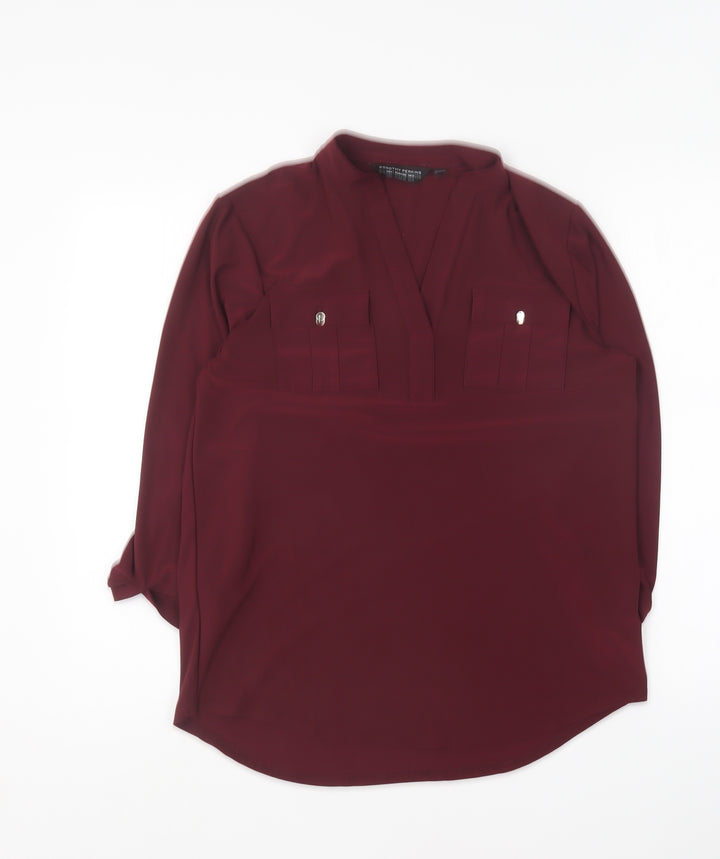 Dorothy Perkins Womens Purple Polyester Basic Blouse Size 8 Collared