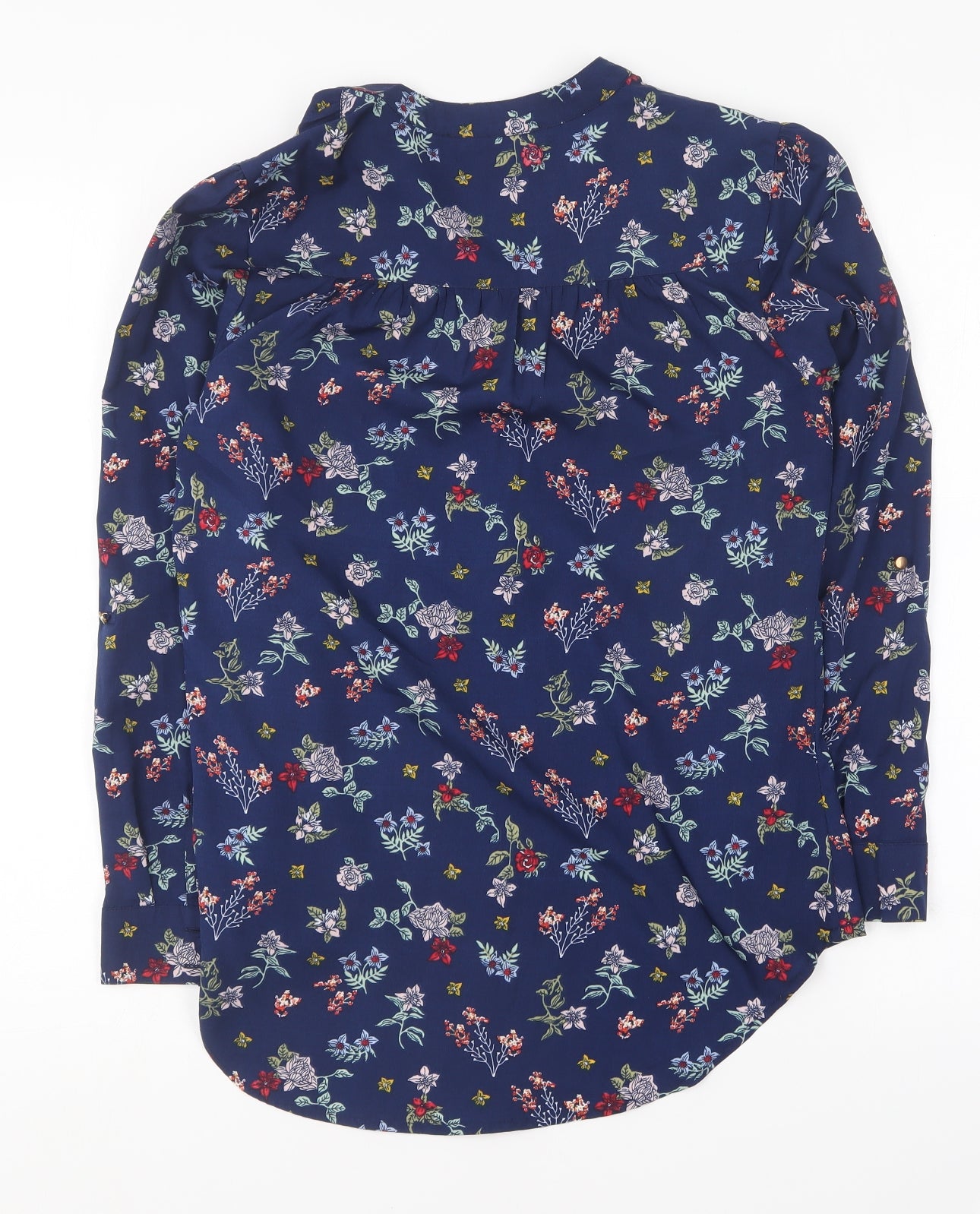 Full Circle Womens Multicoloured Floral Polyester Basic Blouse Size 10 V-Neck