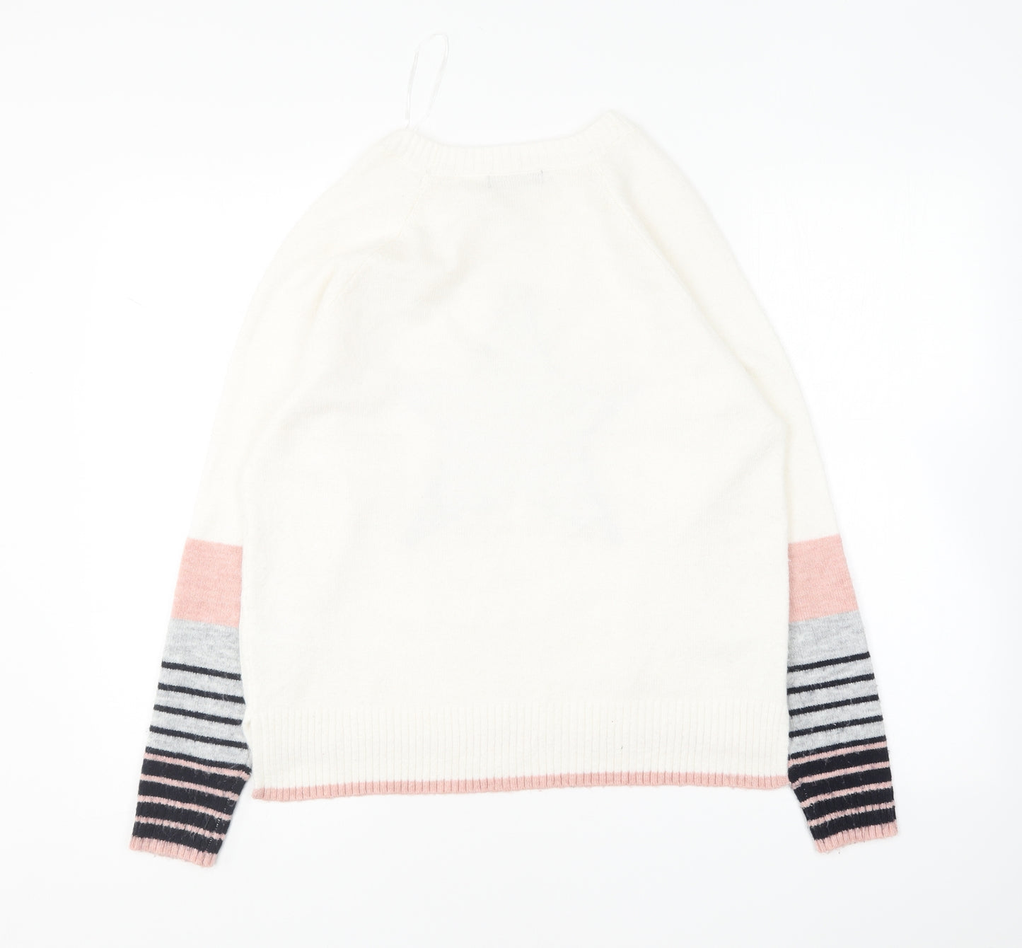 F&F Womens Multicoloured Round Neck Polyester Pullover Jumper Size 10 - Star