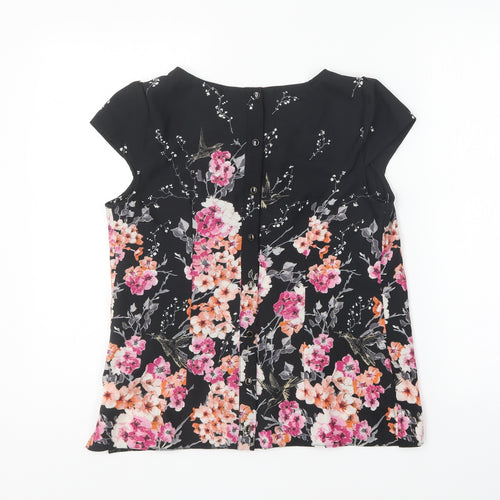 Dorothy Perkins Womens Multicoloured Floral Polyester Basic Blouse Size 10 Round Neck