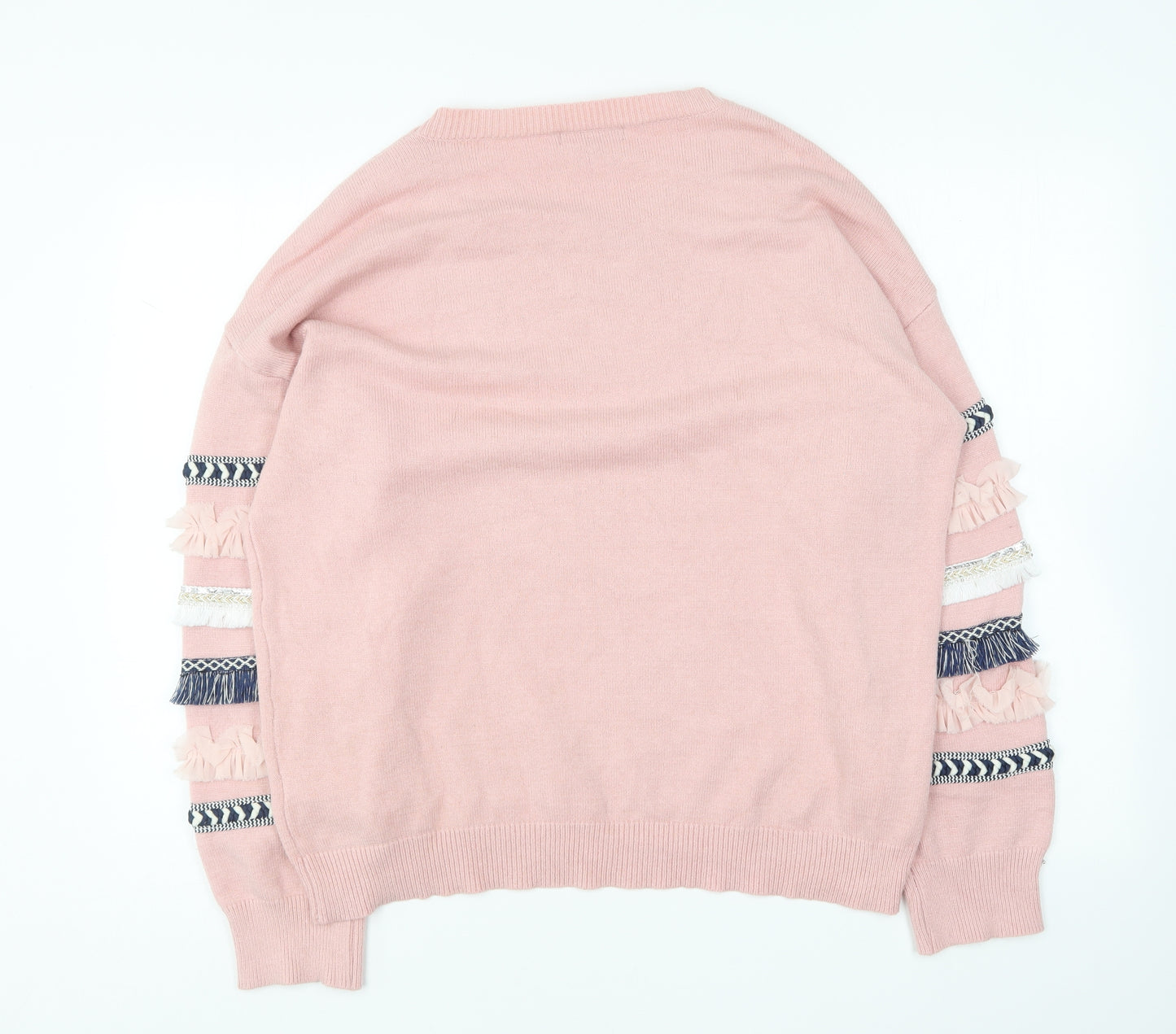 Cameo Rose Womens Pink Round Neck Polyamide Pullover Jumper Size L