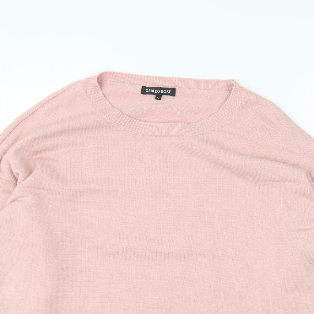 Cameo Rose Womens Pink Round Neck Polyamide Pullover Jumper Size L