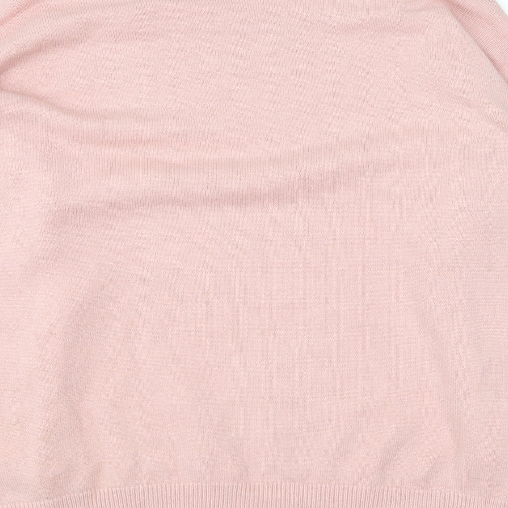 Cameo Rose Womens Pink Round Neck Polyamide Pullover Jumper Size L