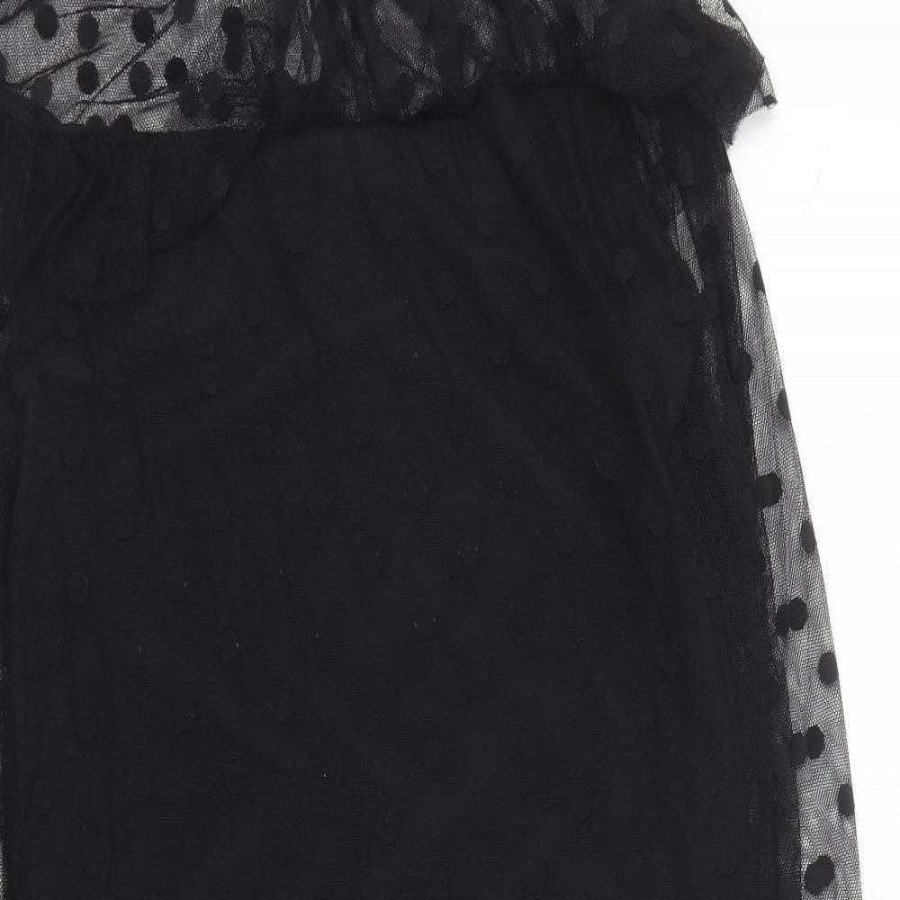 Missi London Womens Black Polka Dot Polyester Shift Size 12 Round Neck