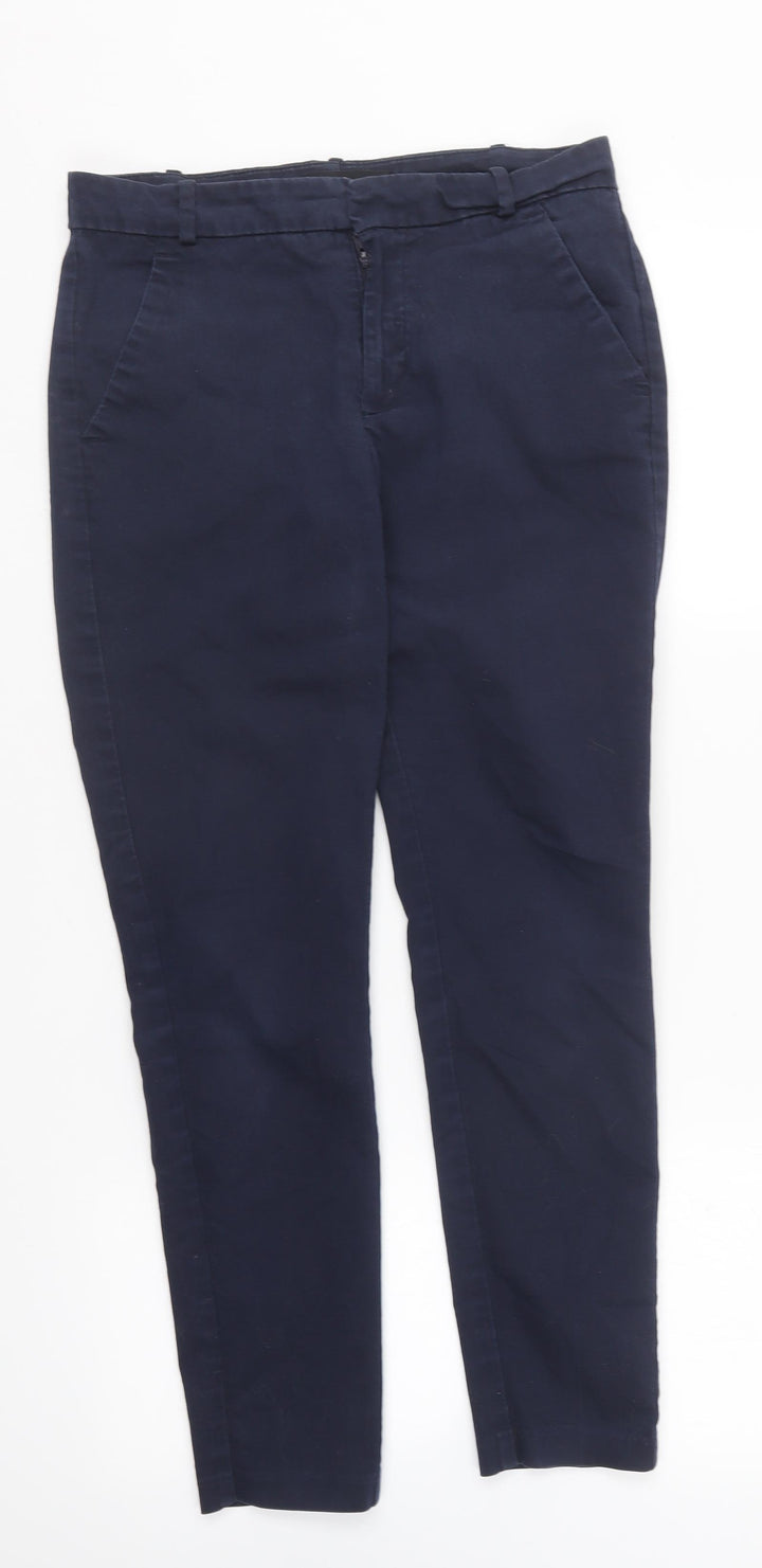 Mango Womens Blue Cotton Straight Jeans Size 6 L25 in Regular