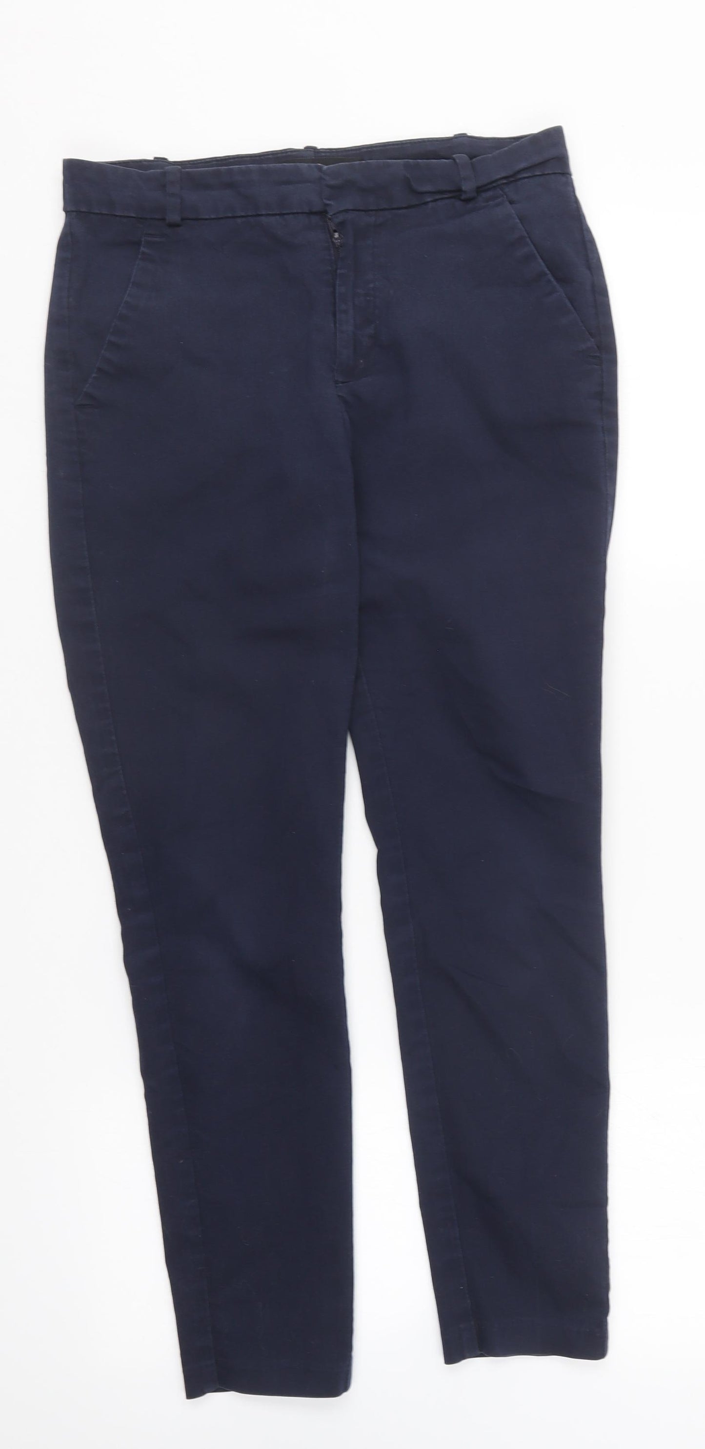 Mango Womens Blue Cotton Straight Jeans Size 6 L25 in Regular