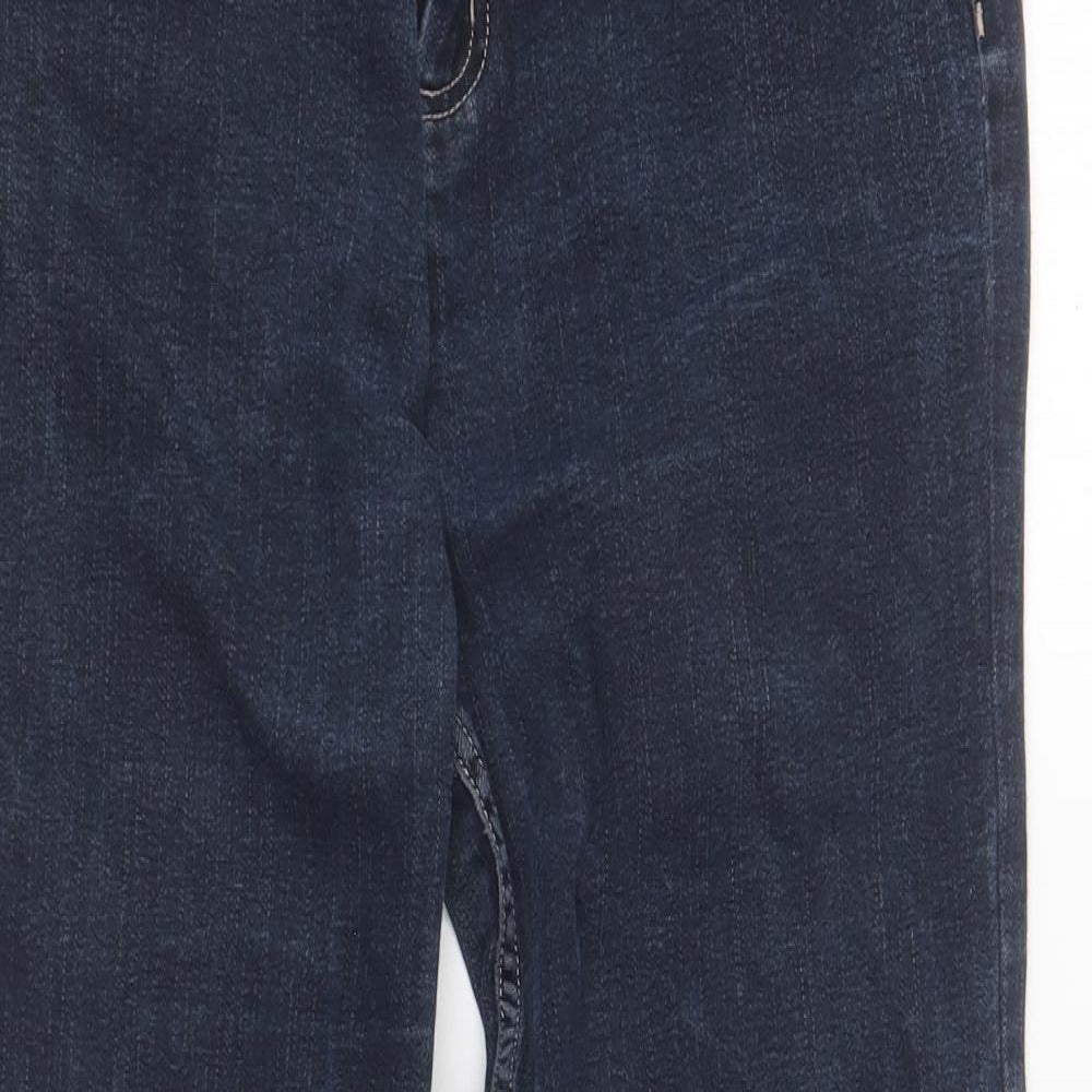 Per Una Womens Blue Cotton Bootcut Jeans Size 12 L28 in Regular