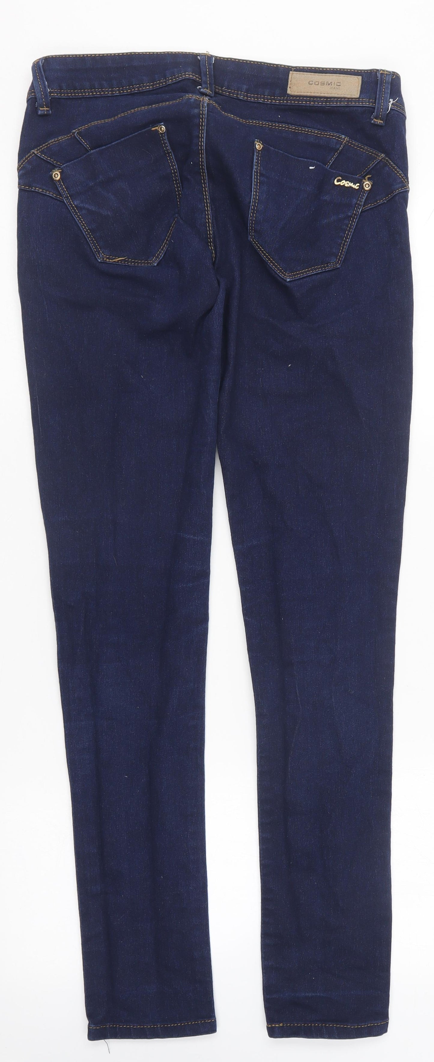 Cosmic Womens Blue Cotton Skinny Jeans Size 12 L31 in Regular