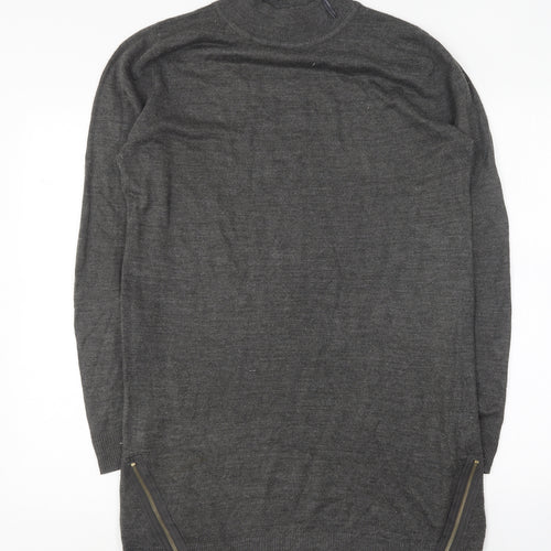 Heart & Soul Womens Grey Crew Neck Acrylic Pullover Jumper Size 12