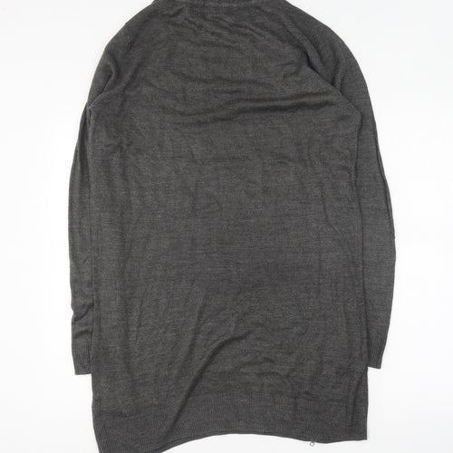 Heart & Soul Womens Grey Crew Neck Acrylic Pullover Jumper Size 12