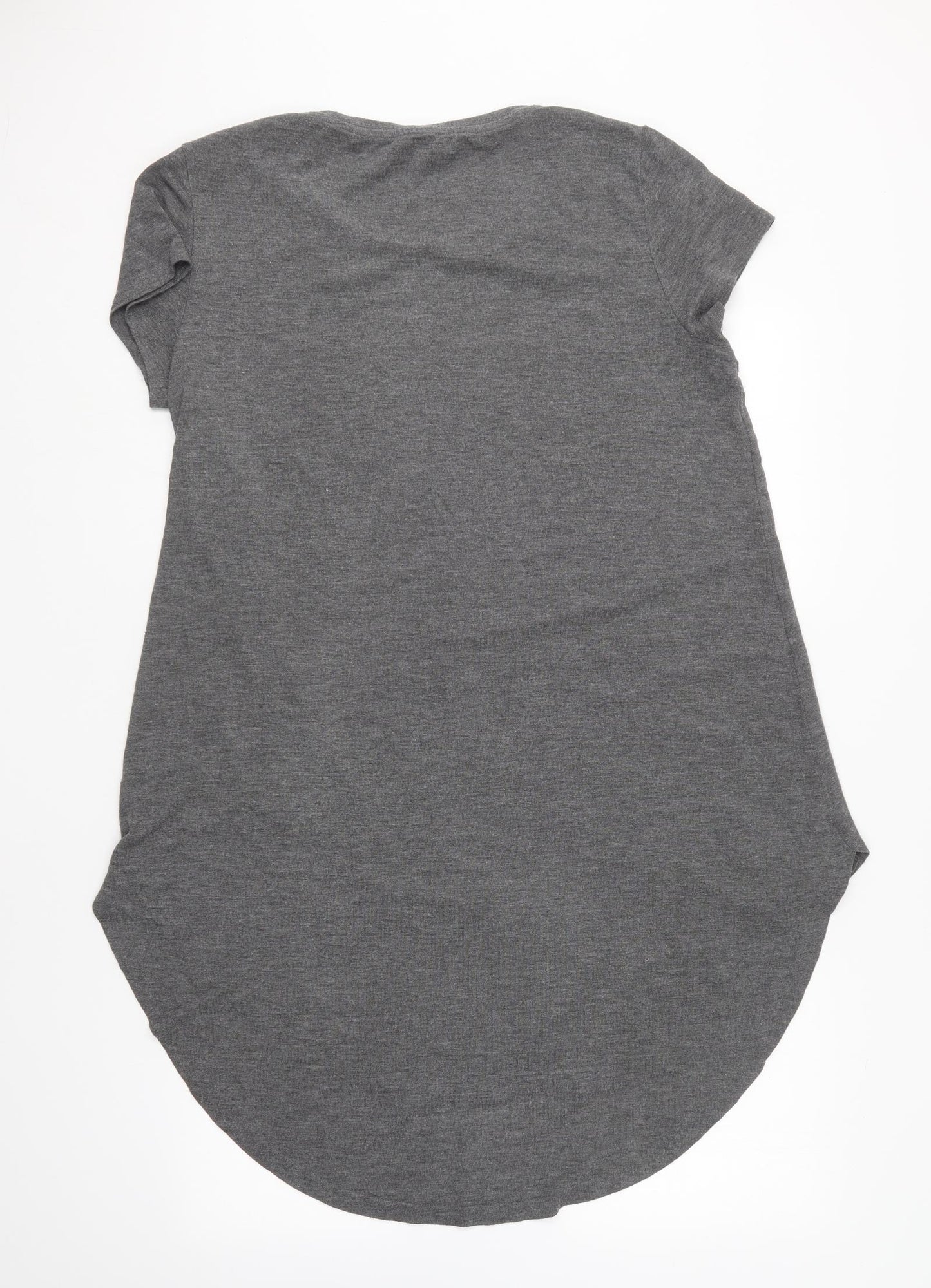 Primark# Womens Grey Polyester Basic T-Shirt Size 14 Round Neck