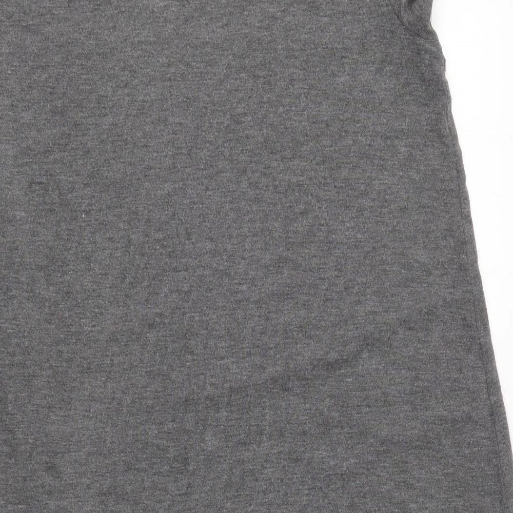 Primark# Womens Grey Polyester Basic T-Shirt Size 14 Round Neck