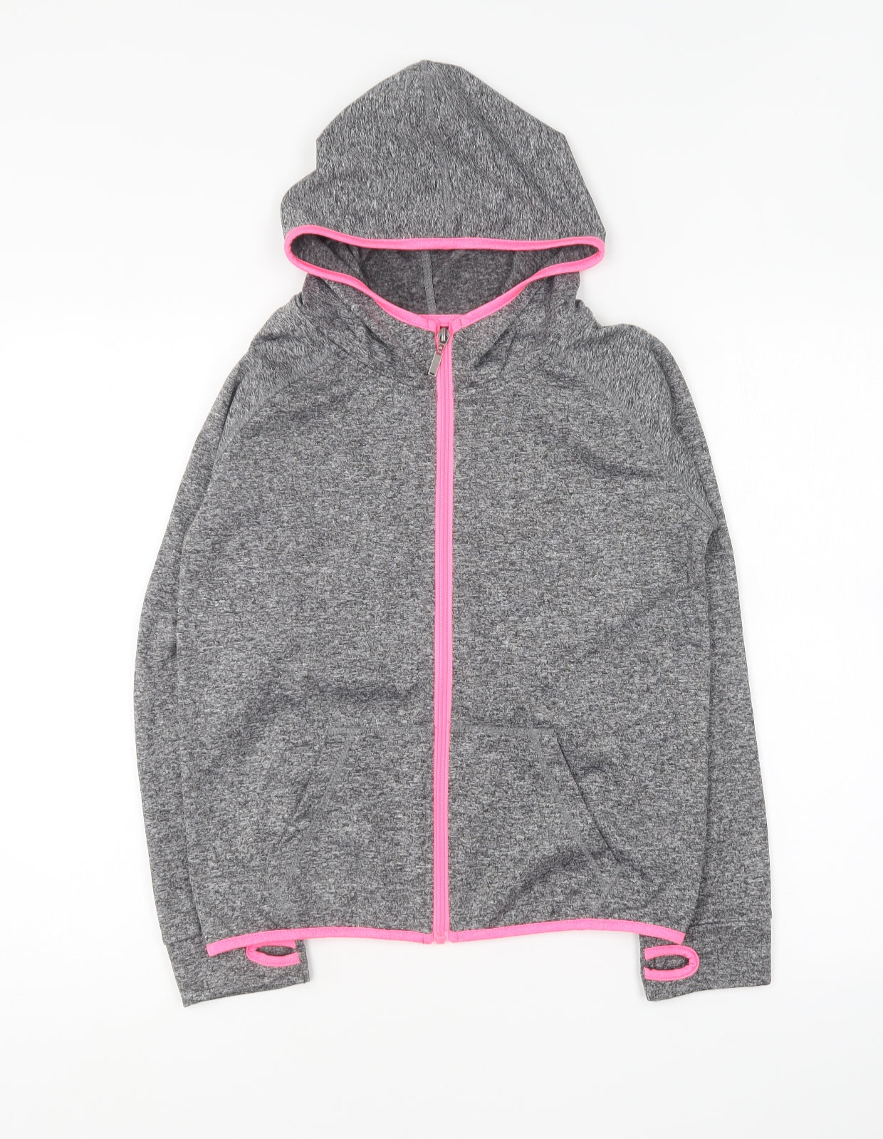 Dunnes Stores Womens Grey Polyester Full Zip Hoodie Size M