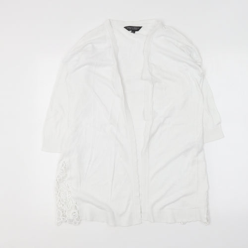 Dorothy Perkins Womens White V-Neck Cotton Cardigan Jumper Size 10
