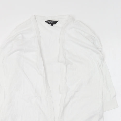 Dorothy Perkins Womens White V-Neck Cotton Cardigan Jumper Size 10