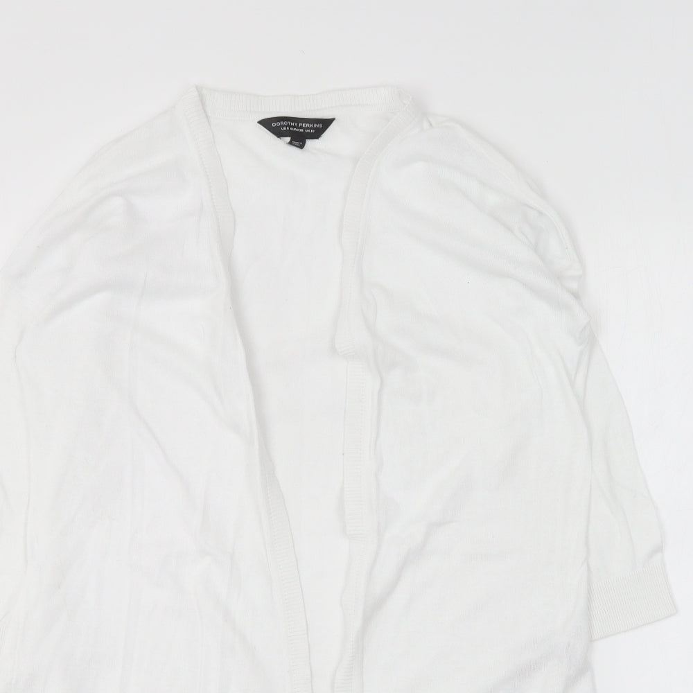 Dorothy Perkins Womens White V-Neck Cotton Cardigan Jumper Size 10