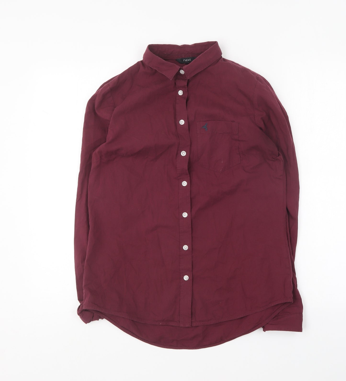 NEXT Womens Purple Cotton Basic Button-Up Size 8 Collared