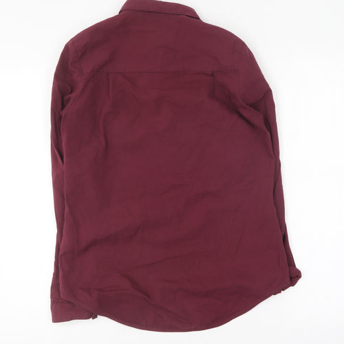 NEXT Womens Purple Cotton Basic Button-Up Size 8 Collared