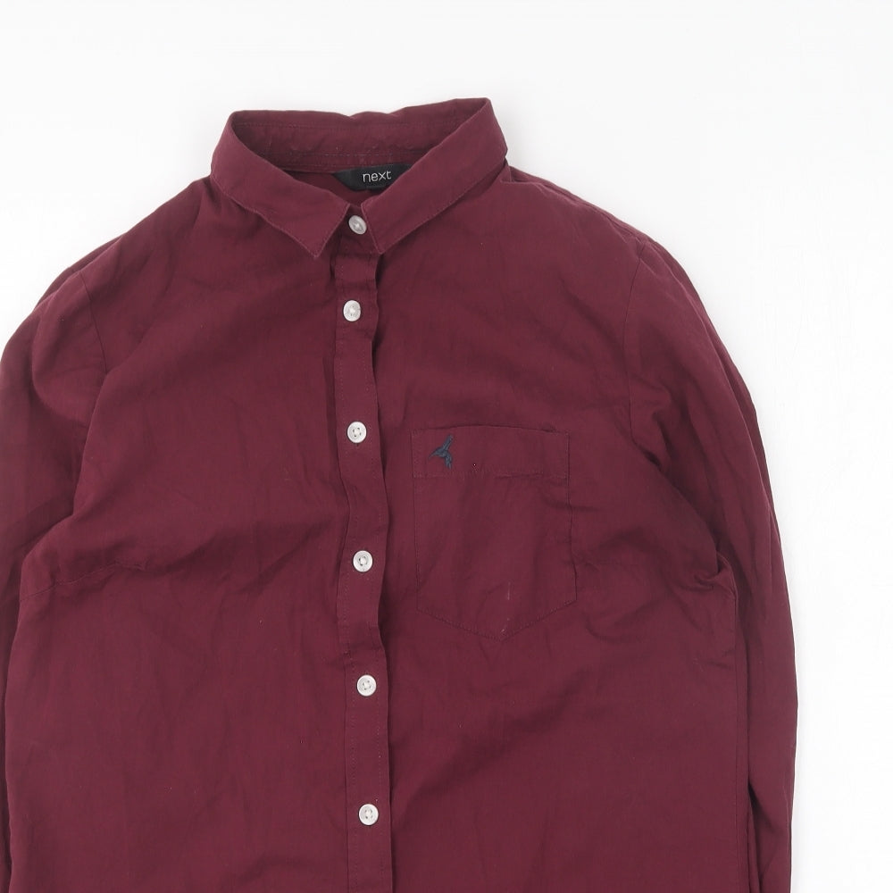 NEXT Womens Purple Cotton Basic Button-Up Size 8 Collared