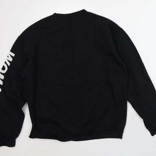 Boohoo Womens Black Polyester Pullover Sweatshirt Size M - Woman Barcode