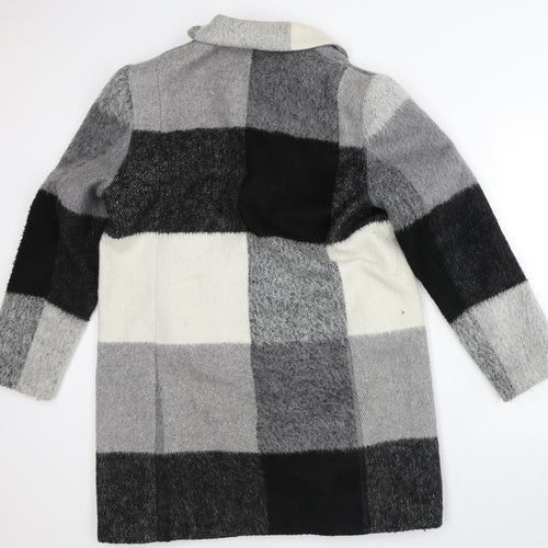 Gerard Womens Grey Check Overcoat Coat Size 16