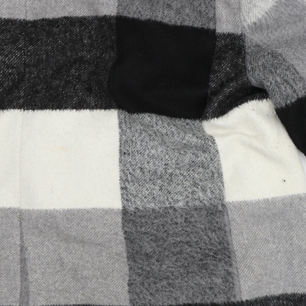 Gerard Womens Grey Check Overcoat Coat Size 16