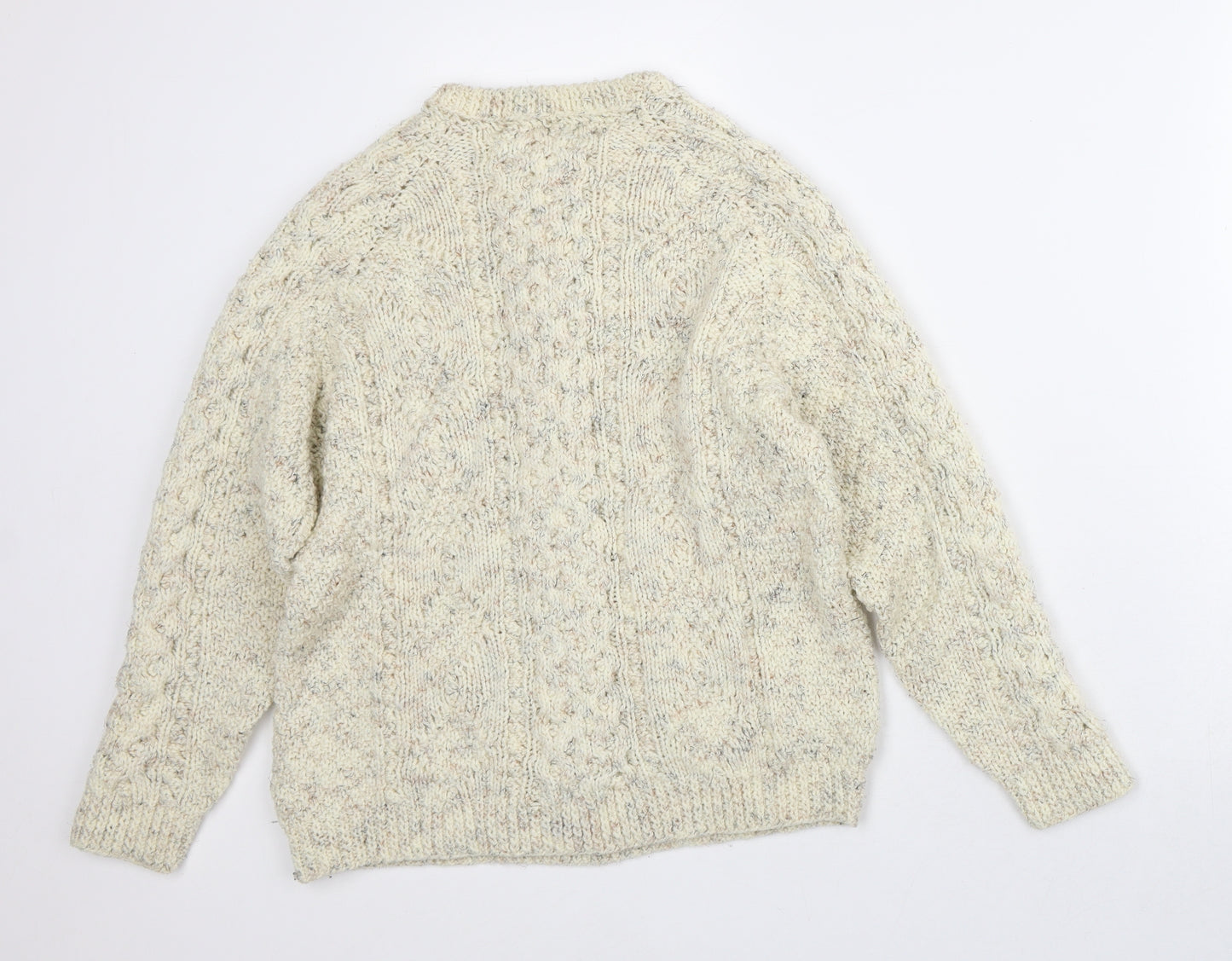 Preworn Womens Beige Mock Neck Geometric Polyester Pullover Jumper Size S