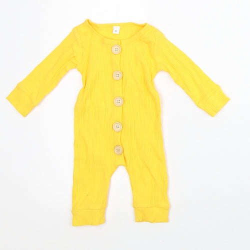 Preworn Yellow Polyester Romper One-Piece Size 3-6 Months