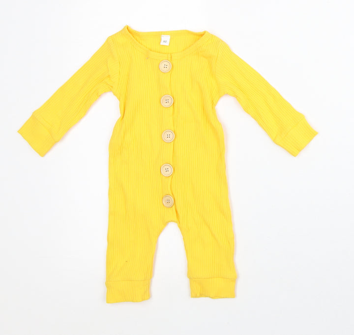 Preworn Yellow Polyester Romper One-Piece Size 3-6 Months