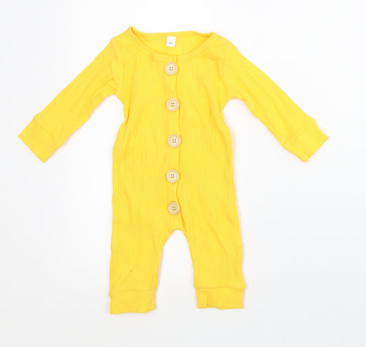 Preworn Yellow Polyester Romper One-Piece Size 3-6 Months